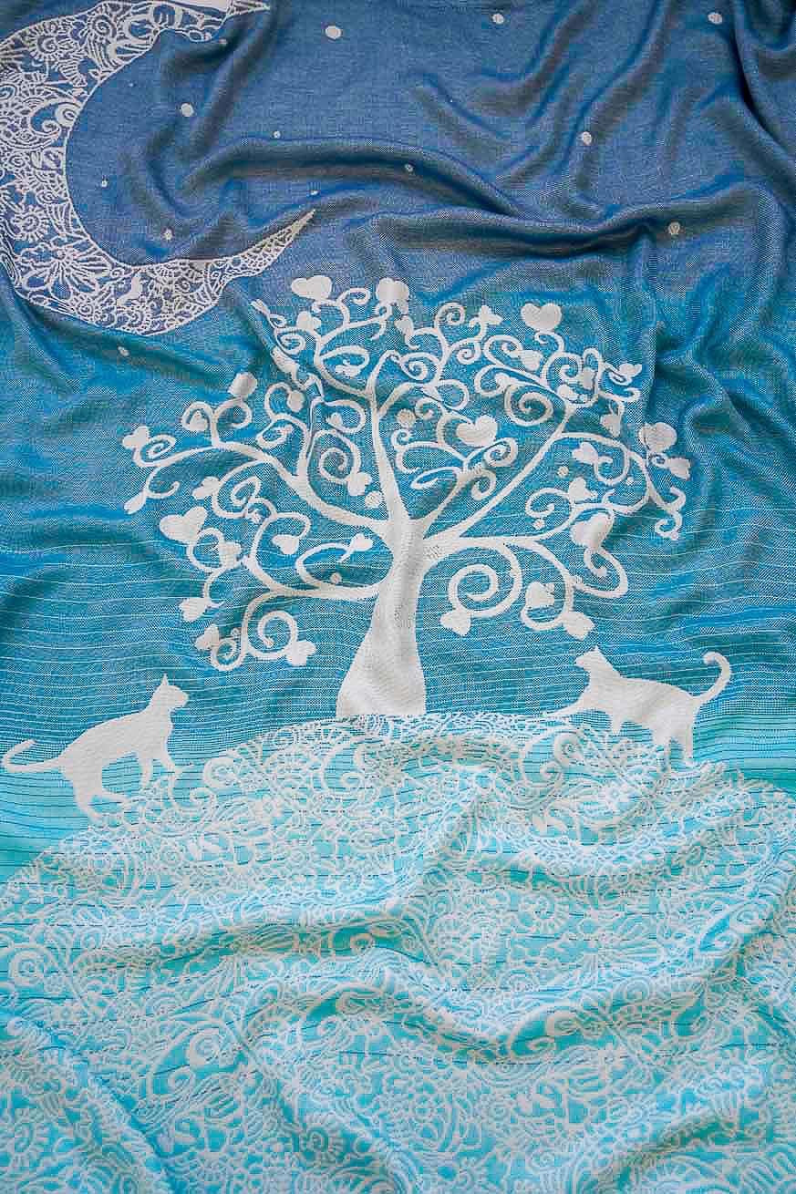 Приятная ткань/шарф мистические лунные кошки