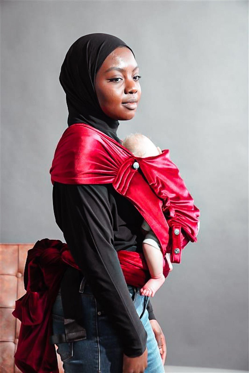 Переноска для ребенка WrapStar бархатистый мягкий рубиновый - KOKADI