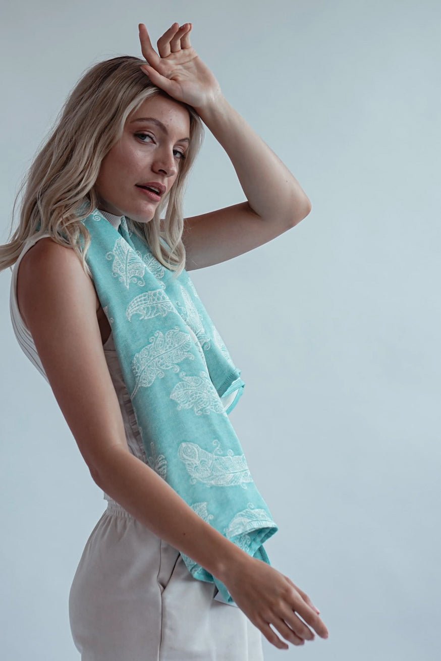 Мягкое полотенце с перьями мандалы Александра - KOKADI